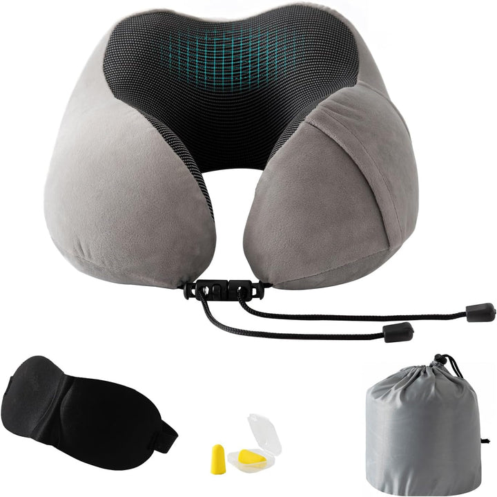 Good Nite Neck Pillow Airplane Neck Pillow Travel Pillow Adult Neck Pillow Car Home Pillow Head Pillow Ergonomic Memory Foam Washable With Narrow Back Adjustable Grey