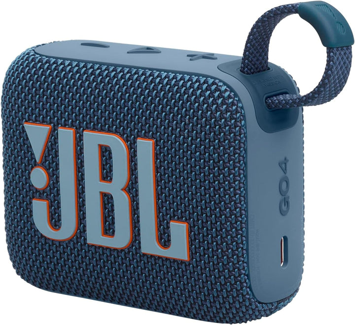 JBL Go 4 - Albastru - Boxă portabilă Bluetooth cu sunet JBL Pro, bas profund și funcție Playtime Boost - rezistentă la apă și praf - 7 ore de funcționare