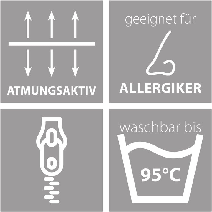 Traumnacht Pernă confortabilă ruletă, Set de 4 perne, Cu capac matlasat și umplutură din tije de spumă, 40 X 40 cm, Certificat Oeko-Tex, Produs în conformitate cu standardul de calitate german
