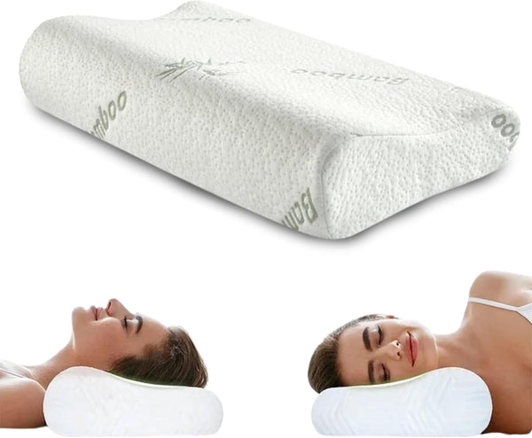 Pernă ortopedică de susținere a gâtului din spumă cu memorie - Pernă ergonomică, pernă anti sforăit pentru cei care dorm lateral, pe stomac și pe spate, Pilow, 60Cm X 40Cm X 12Cm