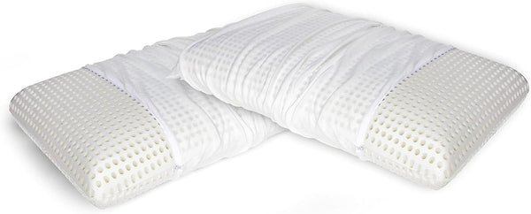 Talamo Italia Set de 2 perne pentru pat, 100% Made in Italy, pernă detașabilă "săpun" din spumă de memorie perforată, hipoalergenică și respirabilă, 70X40Xh16 Cm