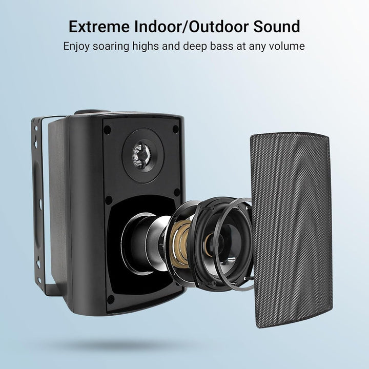 Herdio 4 Zoll Wasserdicht Außenlautsprecher Outdoor-Lautsprecher Für Garten, Terrasse, Restaurant,Kompatibel Mit Bluetooth (200 Watt)