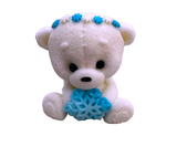 Edible sugar paste decoration, Teddy bear with blue snowflake