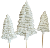 Set of 3 edible sugar decorations, Winter Trees