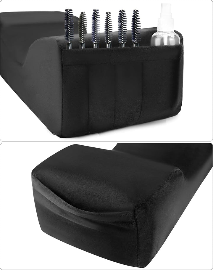 QWORK® Wimpernkissen, U-Förmiges Beauty Makeup Kissen, Ergonomisches Wimpernkissen Für Verlängerungen, Memory Foam Wimpernkissen Für Den Heimgebrauch Im Schönheitssalon (Schwarz)