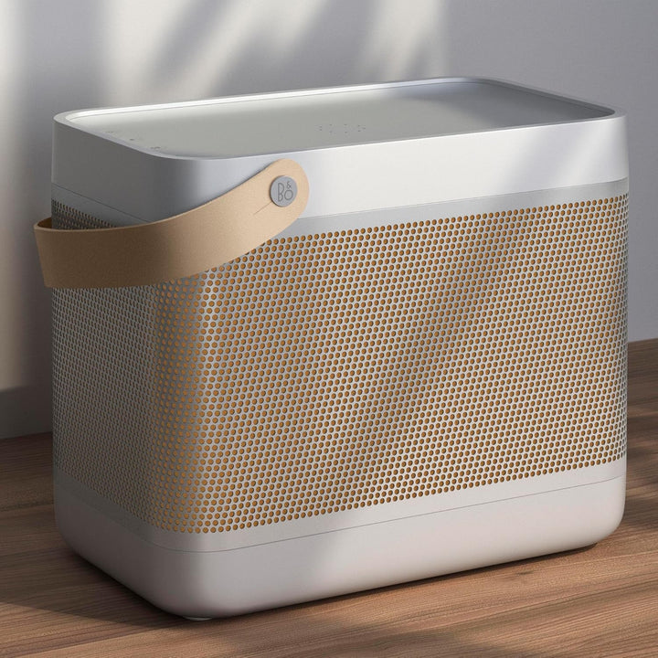 Bang & Olufsen Beolit 20 - Boxă portabilă Bluetooth portabilă fără fir, puternică, cu sunet la 360 de grade și stație de încărcare Qi integrată - Grey Mist