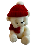 Edible sugar paste decoration, Teddy bear with bow tie and red hat