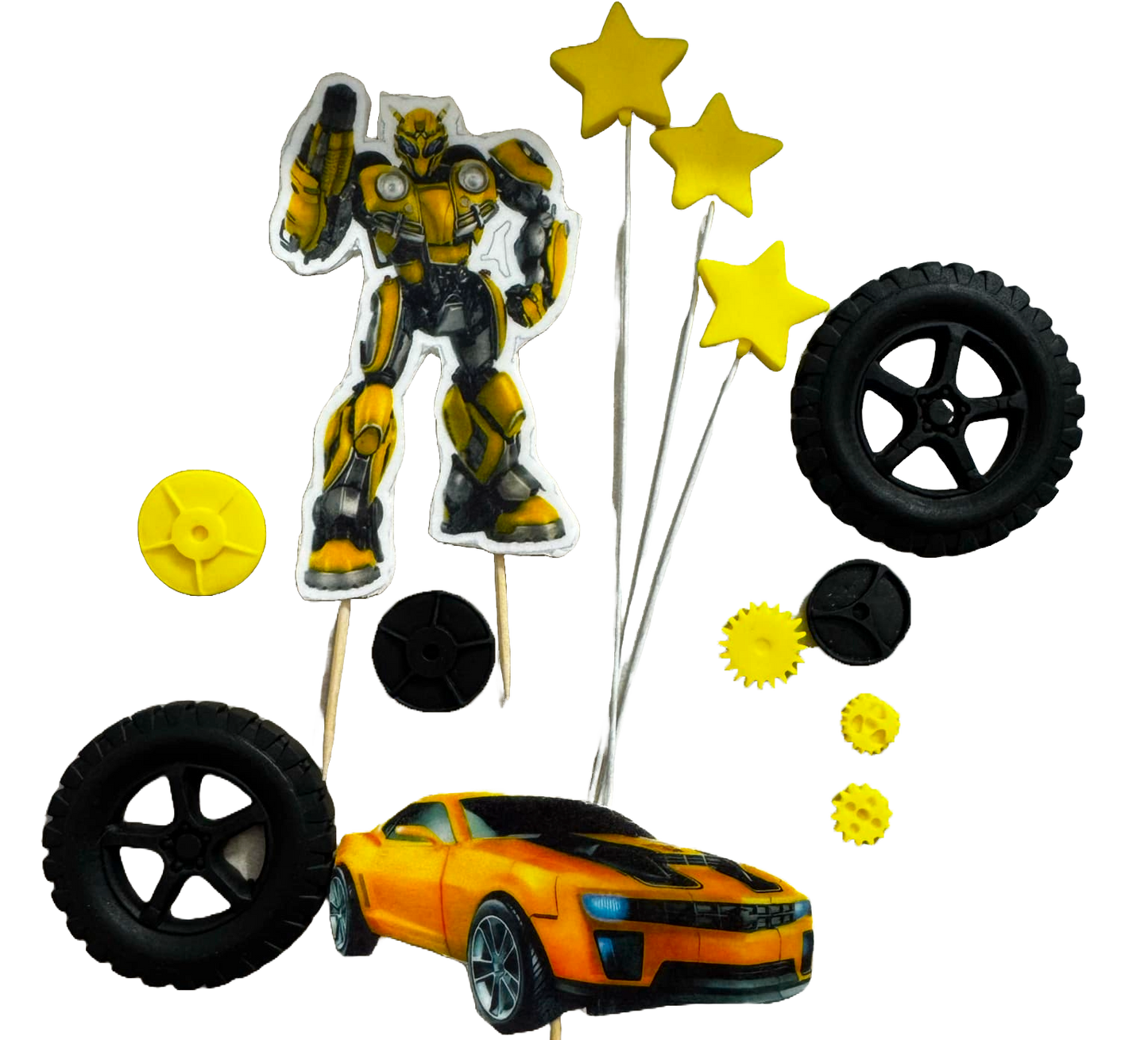 Set of 13 edible sugar paste decorations, Transformers