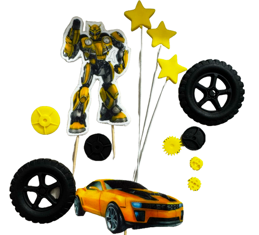 Set of 13 edible sugar paste decorations, Transformers