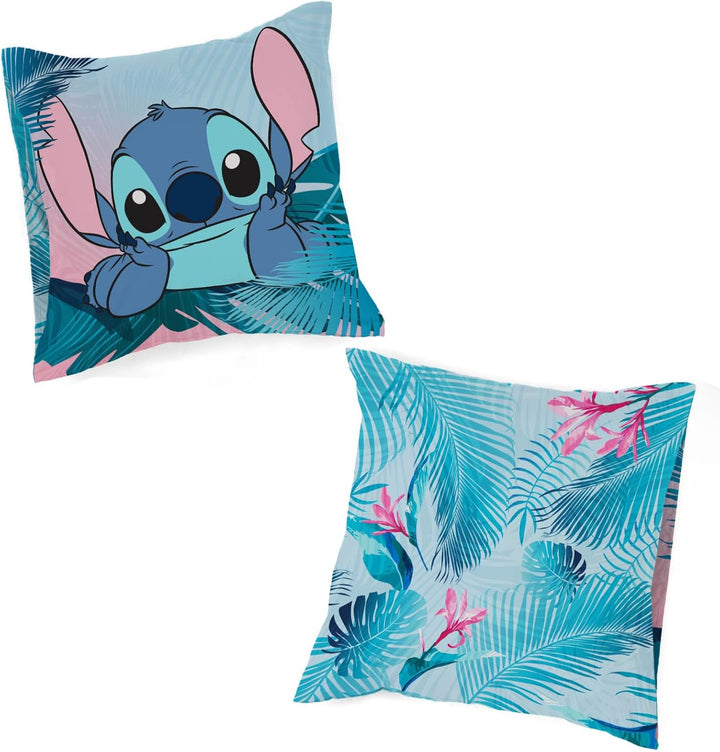 Jay Franco Disney Lilo Und Stitch Blumige Bettwäsche Für Eine Person – Kinderbettwäsche Set Inklusive 80 X 80 Cm Kopfkissenbezug, Maschinenwaschbare Baumwollbettwäsche