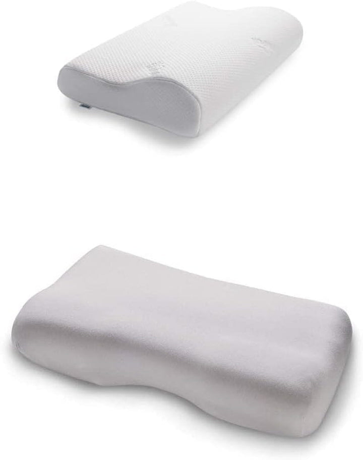 TEMPUR Original Sleeping Pillow Memory Foam, Pernă ergonomică de susținere a gâtului pentru cei care dorm lateral și pe spate, Fermă, M (50 X 31 X 10/7 Cm), Alb