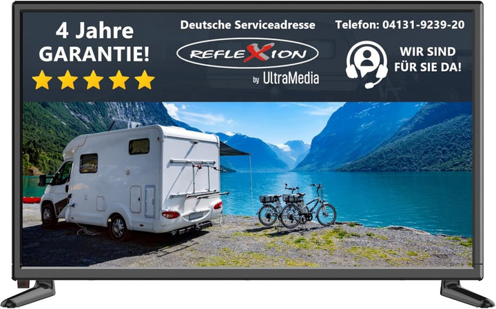 REFLEXION LED22IBT Smart LED Fernseher, LG Weboshub, 55 Cm / 22 Zoll, Wohnwagen/Wohnmobil/Camping/Caravan/Boot/Lkw TV, 12/230 Volt, Full HD, Triple Tuner, DVB-T2HD, DVB-S2, DVB-C, Bluetooth, WLAN