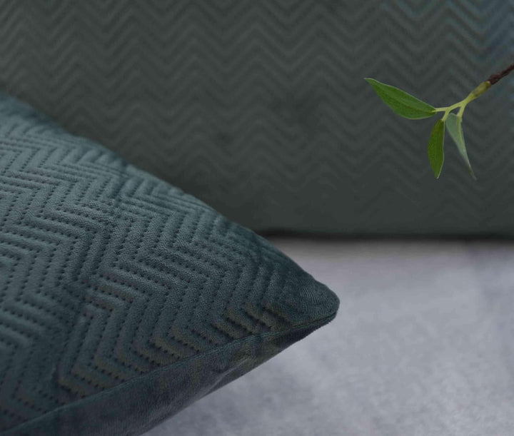 Cutie pentru perdele Pernă Pernă decorativă Lxw 45X45 Cm Verde Jacquard "Greta" Cu design în formă de heringbone Închidere cu fermoar ușor de întreținut Umplutură moale 320G - Varietate de culori, 2023510
