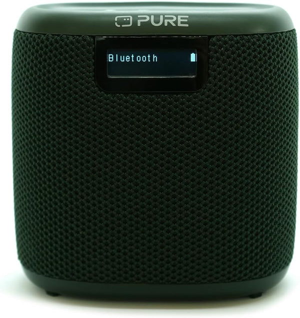 Pure Woodland Mini boxă de exterior cu Bluetooth și radio DAB+/FM (impermeabil IP67, robust, portabil, baterie 14H, perfect pentru grădină și camping) Verde