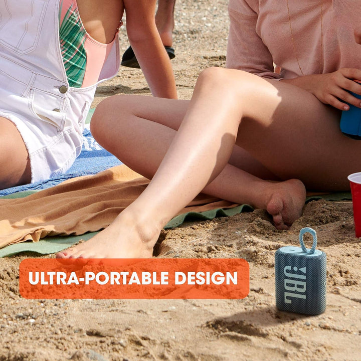 Difuzor Bluetooth mic JBL GO 3 - Alb - Difuzor portabil, rezistent la apă, pentru deplasări - Timp de redare de până la 5 ore cu o singură încărcare a bateriei