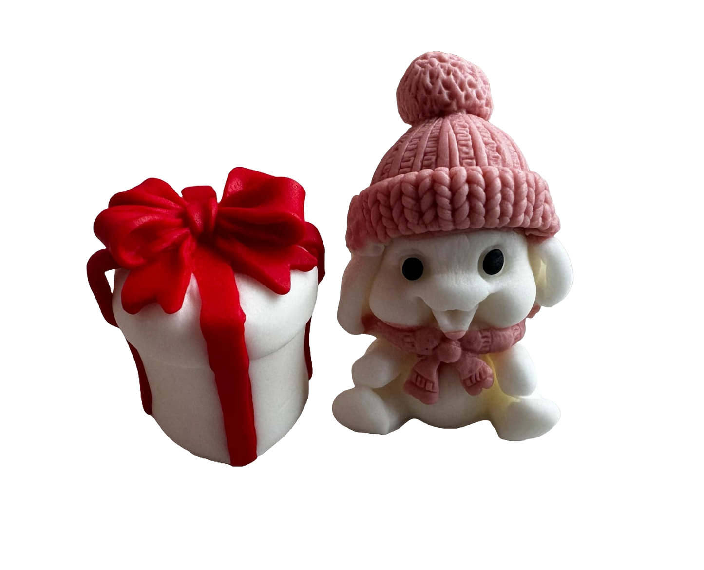 Set of 2 edible sugar paste decorations, Emotion of gifts, girls