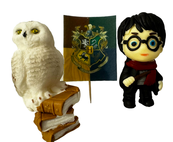 Set 3 decoratiuni comestibile din pasta de zahar, Harry Potter