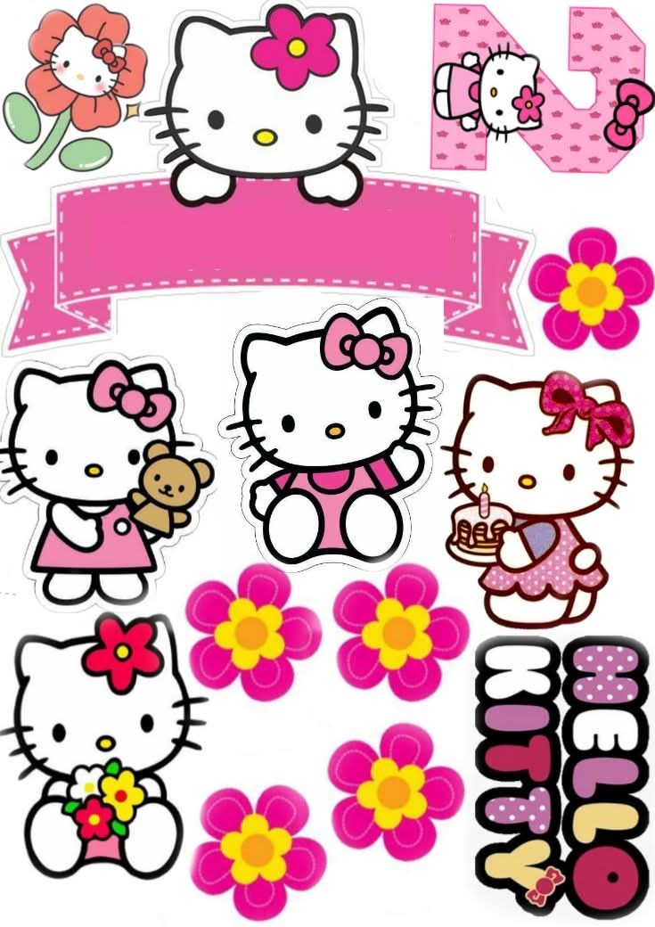 Imagine comestibila, vafa sau icing, format A4, Hello Kitty - Naty Shop 