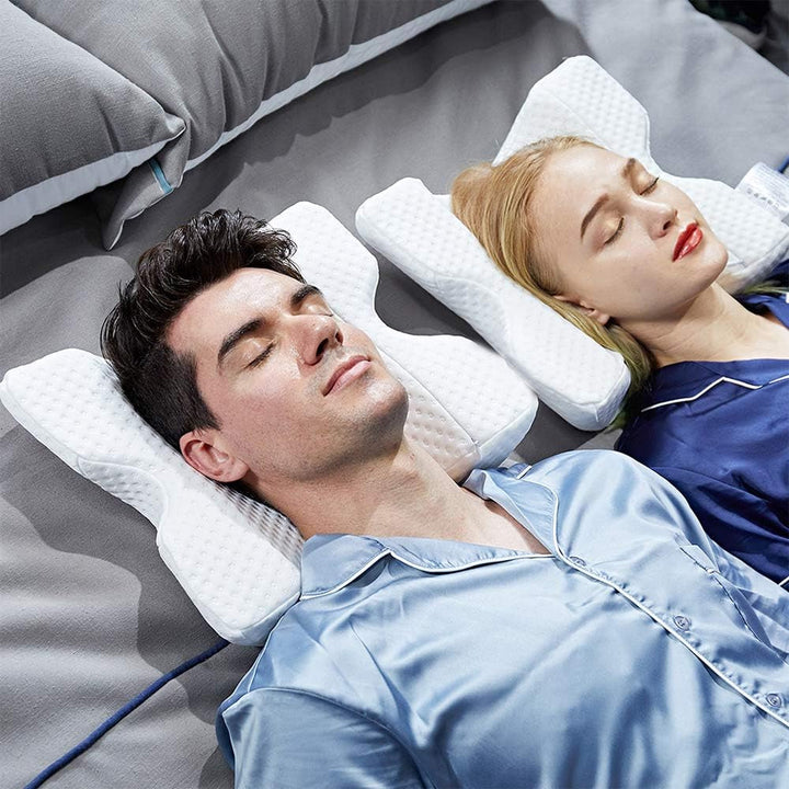 MINGZE Multifuncțional Memory Foam Pillow Neck Pillow Foam, Bow U-Shaped Neck Pillow, Slow Rebound Sleeping Pillow Rebound Pressure Pillow, Pillow Ice Silk for Hand And Neck Protection