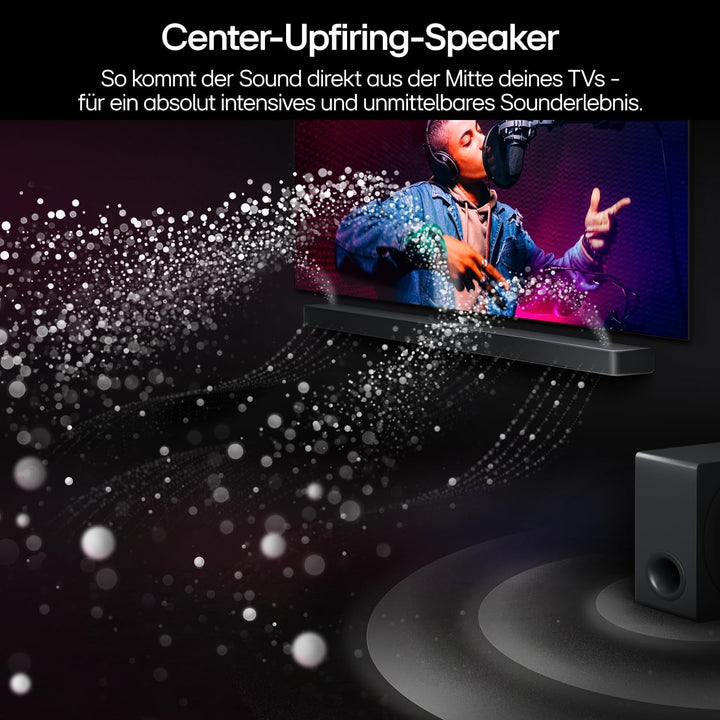 LG DS77TY 3.1.3 Dolby Atmos Soundbar (400W) Mit Kabellosem Subwoofer (Earc, HDMI, Optisch, Bluetooth) [2024], Schwarz
