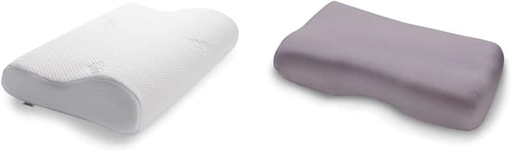 TEMPUR Original Sleeping Pillow Memory Foam, Pernă ergonomică de susținere a gâtului pentru cei care dorm lateral și pe spate, Fermă, M (50 X 31 X 10/7 Cm), Alb