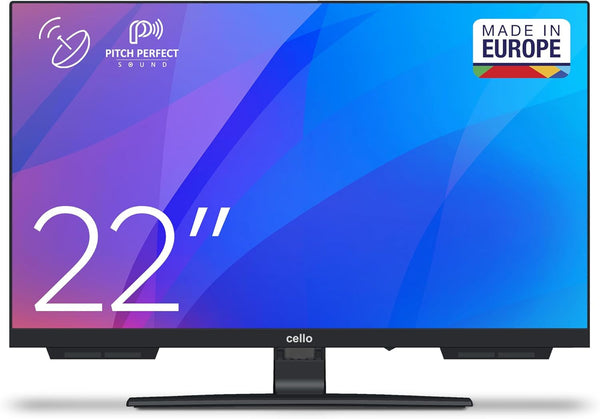 Cello C2224SH 22" Full HD LED TV Mit Rahmenlos Triple Tuner (DVB-C/-S2/-T2) Pitch Perfect Sound Ideal Für Kleine Räume [2024]