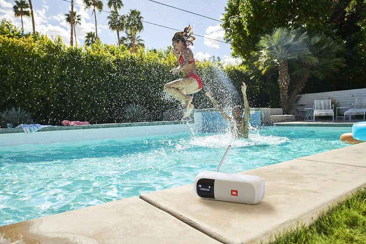 JBL Tuner 2 Radio Recorder - Alb - Difuzor Bluetooth portabil cu MP3, DAB+ și radio FM - Divertisment muzical wireless de până la 12 ore