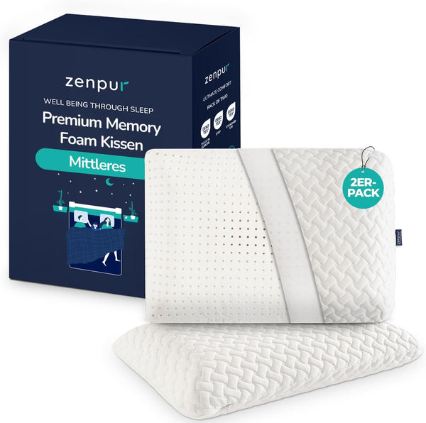 Set de 2 perne pentru susținerea gâtului 40X60-13Cm - Pernă ergonomică de dormit pentru gât și umeri, certificată Oeko-Tex