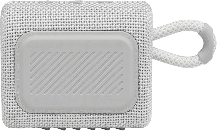 Difuzor Bluetooth mic JBL GO 3 - Alb - Difuzor portabil, rezistent la apă, pentru deplasări - Timp de redare de până la 5 ore cu o singură încărcare a bateriei