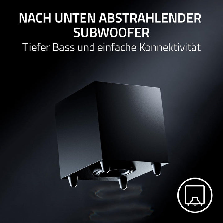 Razer Nommo V2 Pro - Difuzor de jocuri full-range 2.1 pentru PC cu subwoofer wireless (driver full-range de 3 inch cu prize de fază din aluminiu, subwoofer cu focalizare în jos) Negru