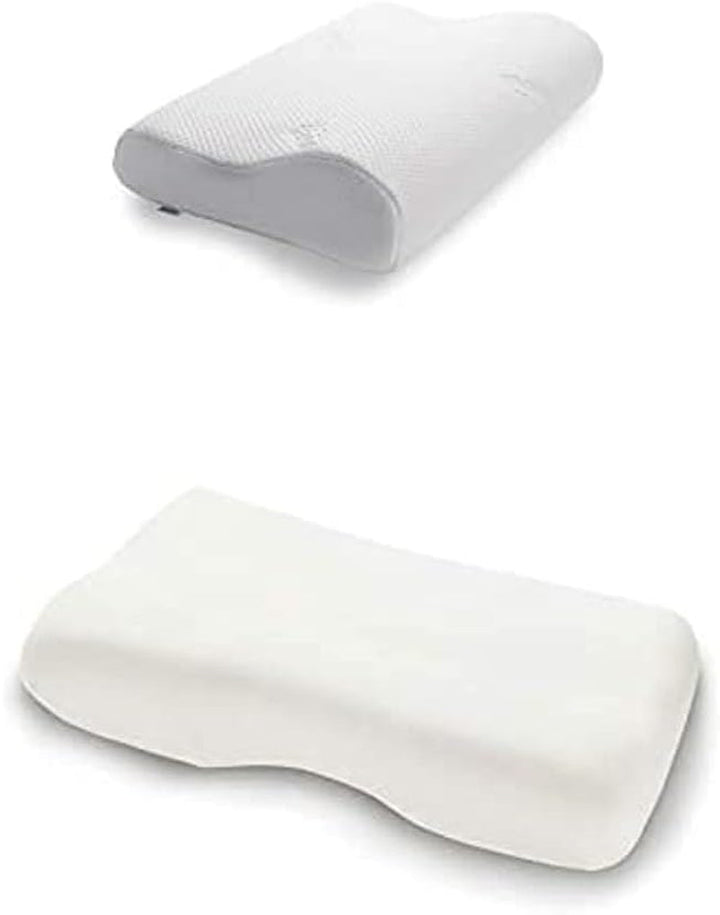 TEMPUR Original Sleeping Pillow Memory Foam, Pernă ergonomică de susținere a gâtului pentru cei care dorm lateral și pe spate, Fermă, M (50 X 31 X 10/7 Cm), Alb