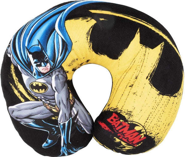 DC Comics Soft Batman Car Travel Neck Cushion Child Safety Comfort Superhero Bat Man, Cuscino Da Viaggio Auto, Light Blue, One Size