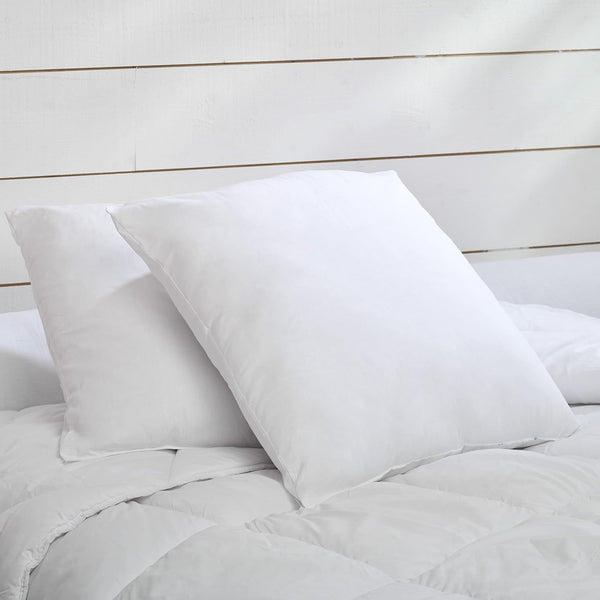 Blue Câlin Set de 2 perne cu confort ferm "Alaska", super umplutură, 100% bumbac Percale Envelope, alb, 65 X 65 cm formă pătrată