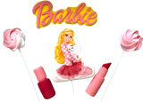 Set 6 decoratiuni comestibile din pasta de zahar, Barbie