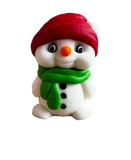 Edible sugar paste decoration, Snowman with green scarf