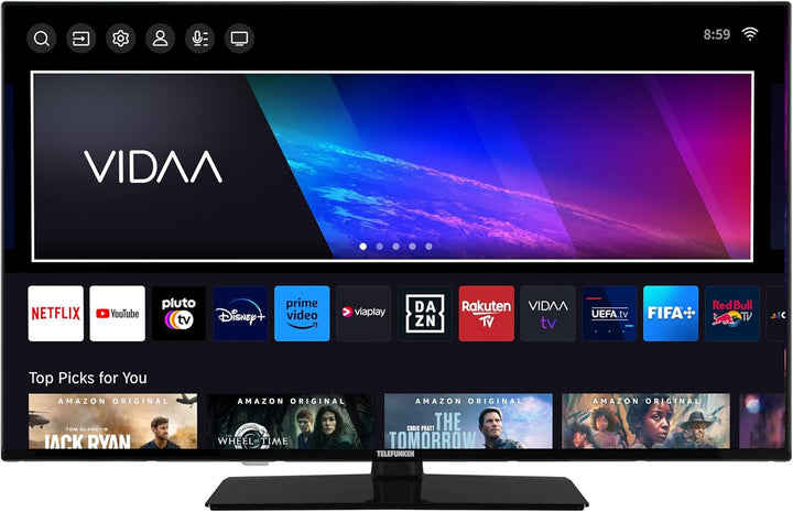 Telefunken XH32N750M Fernseher 32 Zoll Hd-Ready LED TV Mit 80 Cm Bildschirmdiagonale Und Integriertem Triple-Tuner, Schwarz