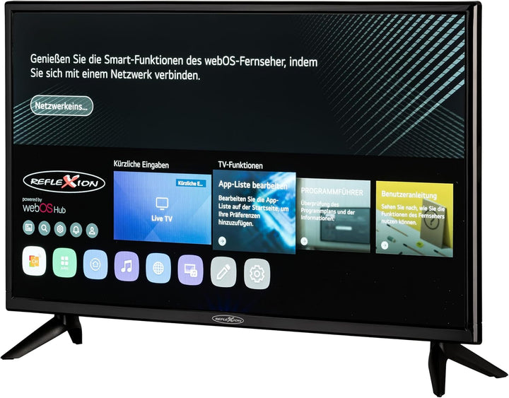 Reflexion Led24Ibt Smart-Tv 24 Zoll Mit Soundbar, Full-Hd, WLAN, Bluetooth, HDMI, USB, CI+, 12V-Kfz-Adapter – Ideal Für Wohnmobile, Wohnwagen, Camper & Boote – Inkl. Fernbedienung