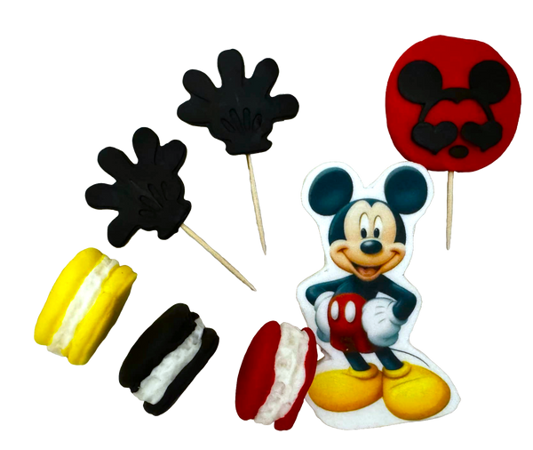 Set 7 decoratiuni comestibile din pasta de zahar, Mickey Mouse