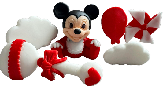 Set 6 decoratiuni comestibile din zahar, Mickey Mouse - Naty Shop 