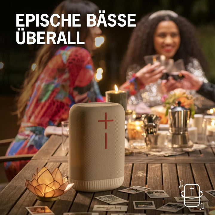 Ultimate Ears EPICBOOM, Difuzor Bluetooth mobil fără fir, bas bogat, sunet imersiv la 360 de grade, EQ adaptiv, impermeabil IP67, plutitor, baterie de 17 ore, rază de acțiune 55 M, Usb-C, negru