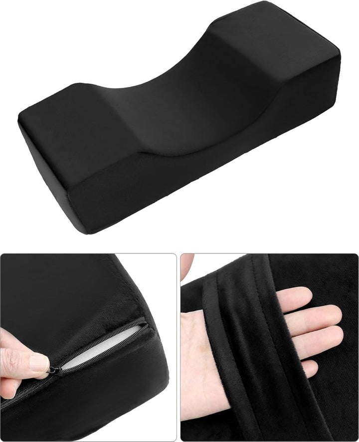 QWORK® Wimpernkissen, U-Förmiges Beauty Makeup Kissen, Ergonomisches Wimpernkissen Für Verlängerungen, Memory Foam Wimpernkissen Für Den Heimgebrauch Im Schönheitssalon (Schwarz)