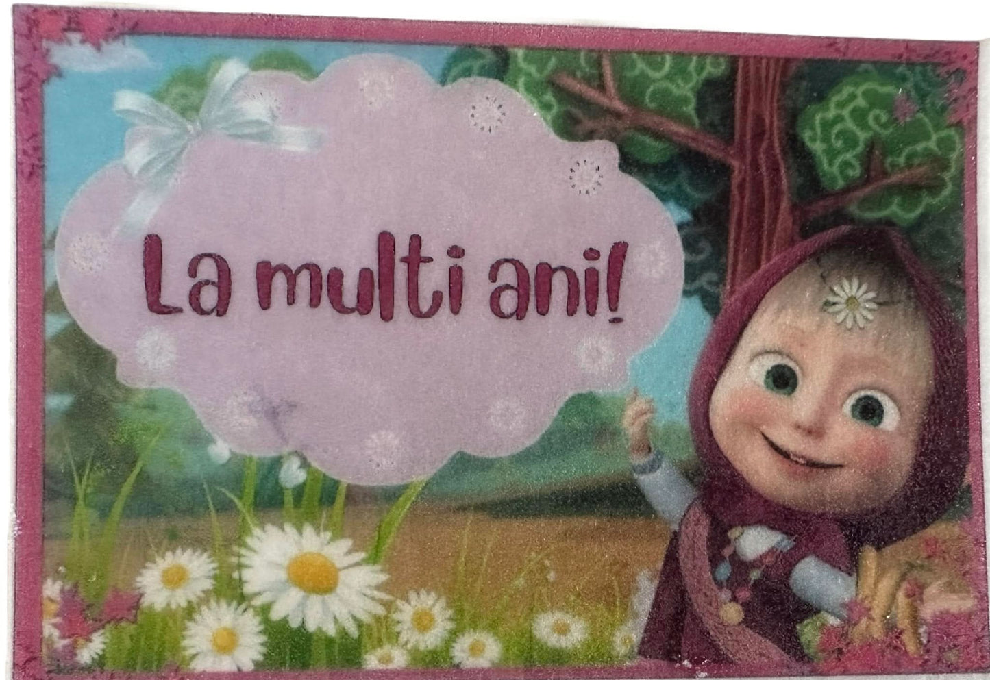 Decoratiune comestibila din zahar, Masha, "La multi ani!" - Nati Shop