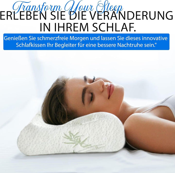 Pernă ortopedică de susținere a gâtului din spumă cu memorie - Pernă ergonomică, pernă anti sforăit pentru cei care dorm lateral, pe stomac și pe spate, Pilow, 60Cm X 40Cm X 12Cm