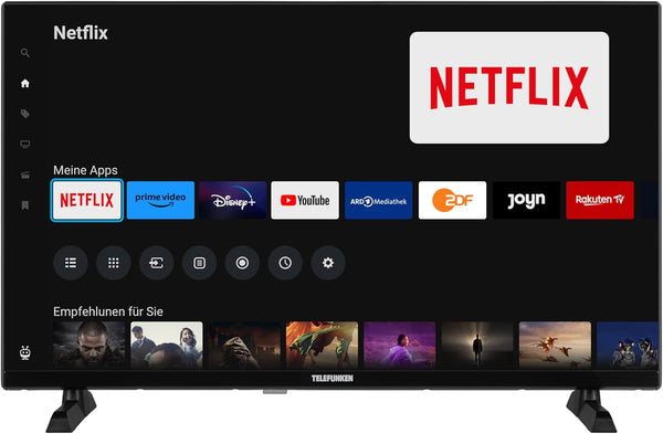 Telefunken Fernseher 32 Zoll Smart TV Powered by Tivo (Full HD, HDR, Triple-Tuner, 6 Monate HD+ Inkl.) XF32TO750S