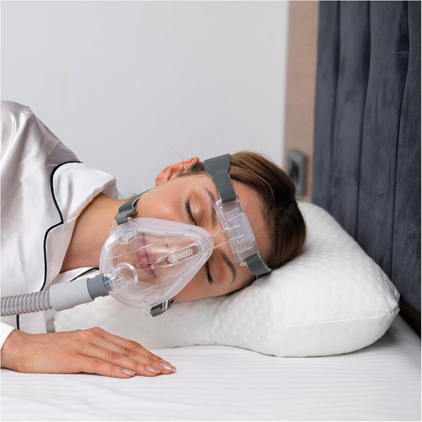 Pernă CPAP din spumă cu memorie, pentru cei care dorm lateral și cei care dorm pe spate. Pernă pentru apnee în somn. Potrivit pentru toți utilizatorii de măști CPAP. Pernă pentru susținerea gâtului. Pernă pentru gât.