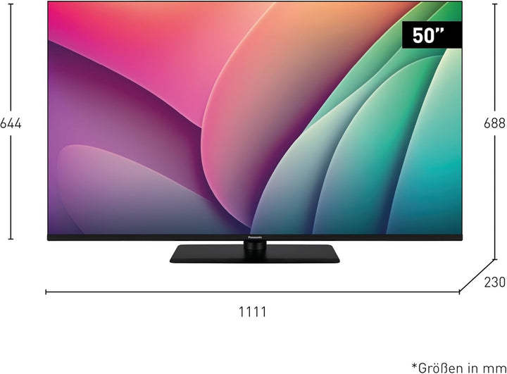 Panasonic TV-50W80AEZ, W80 Serie 50 Zoll 4K Ultra HD LED Smart TV, 2024, Fire TV, Dolby Vision & Atmos, Game Mode Plus, Alexa Sprachsteuerung, Airplay, Schwarz