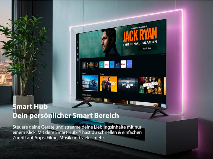DYON ULTIMAX 24F-TI - 24 Zoll (60 Cm) Fernseher (1080P, Full-Hd Smart TV, Tizen OS, Triple Tuner (DVB-C/-S2/-T2), Samsung Smart & Gaming Hub, Prime Video, Netflix, Disney+) [2025]