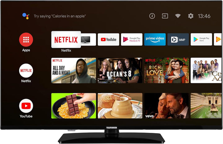 Telefunken Android TV 40 Zoll Fernseher (Full HD Smart TV, HDR, Triple-Tuner, Bluetooth) XF40AN750M, Schwarz