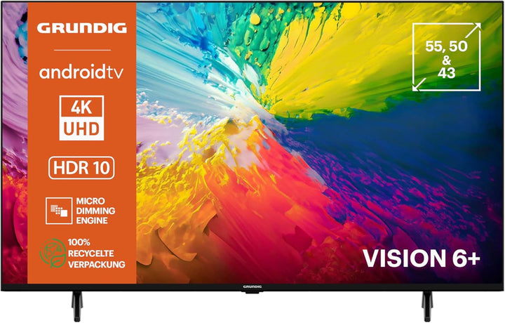 Grundig 50 VOE 84 Q Fernseher 50 Zoll (126 Cm) QLED TV, VPI 1800, Google TV, 4K UHD, Dolby Vision, HDR10+, Motion Picture Improvement, Chromecast Built-In, Bluetooth, Smart TV, Schwarz