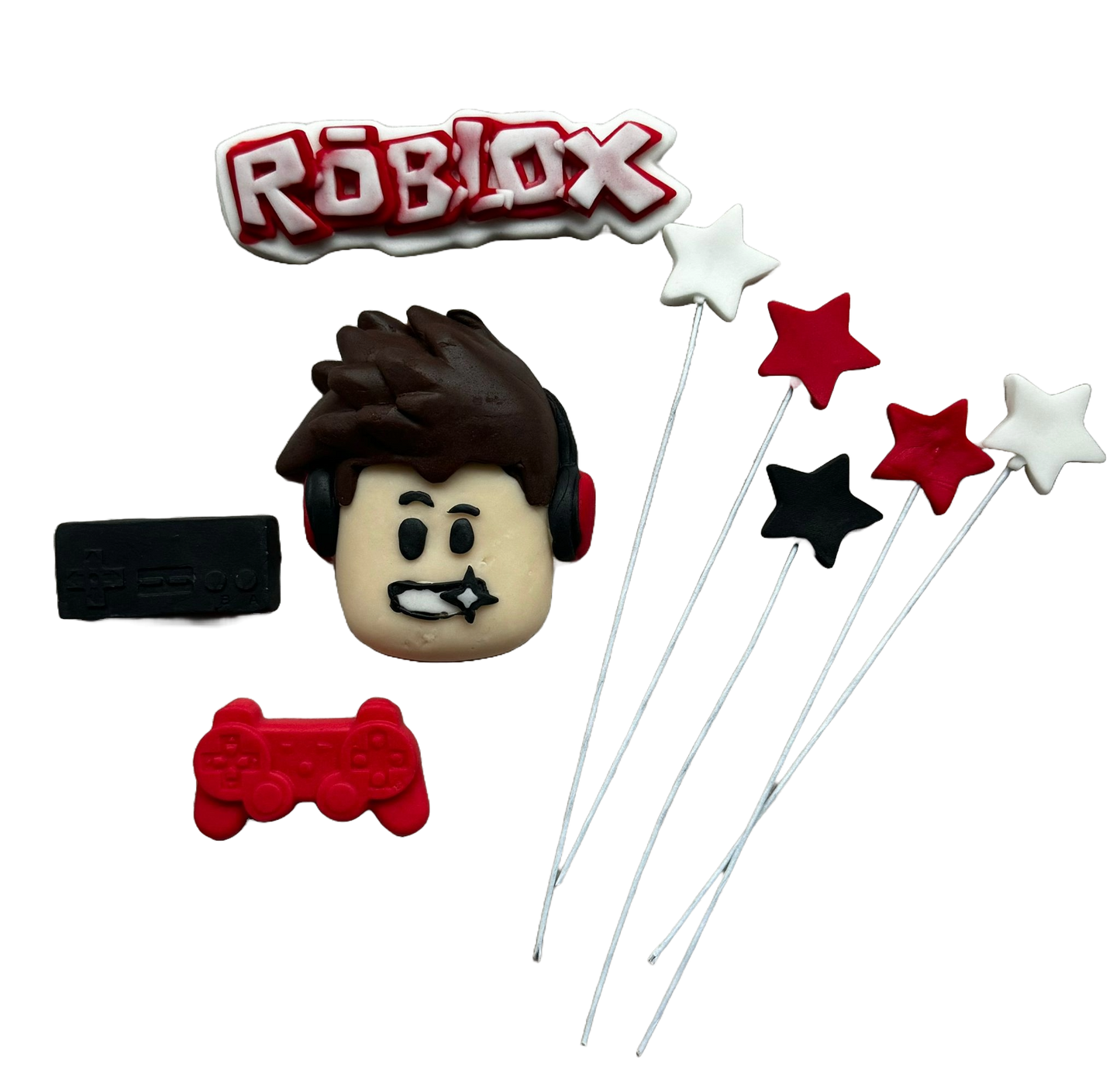 Set of 9 edible sugar decorations, Roblox